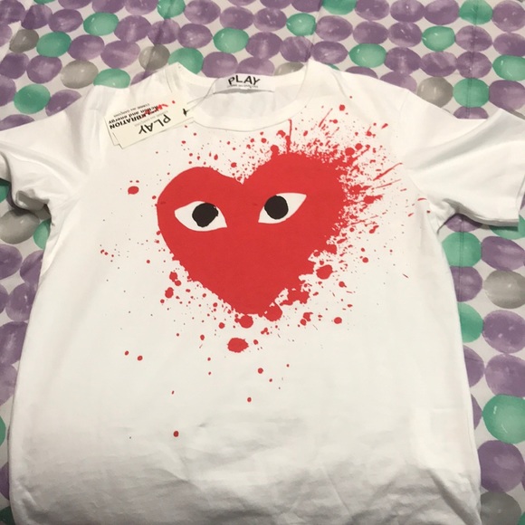 cdg splatter tee